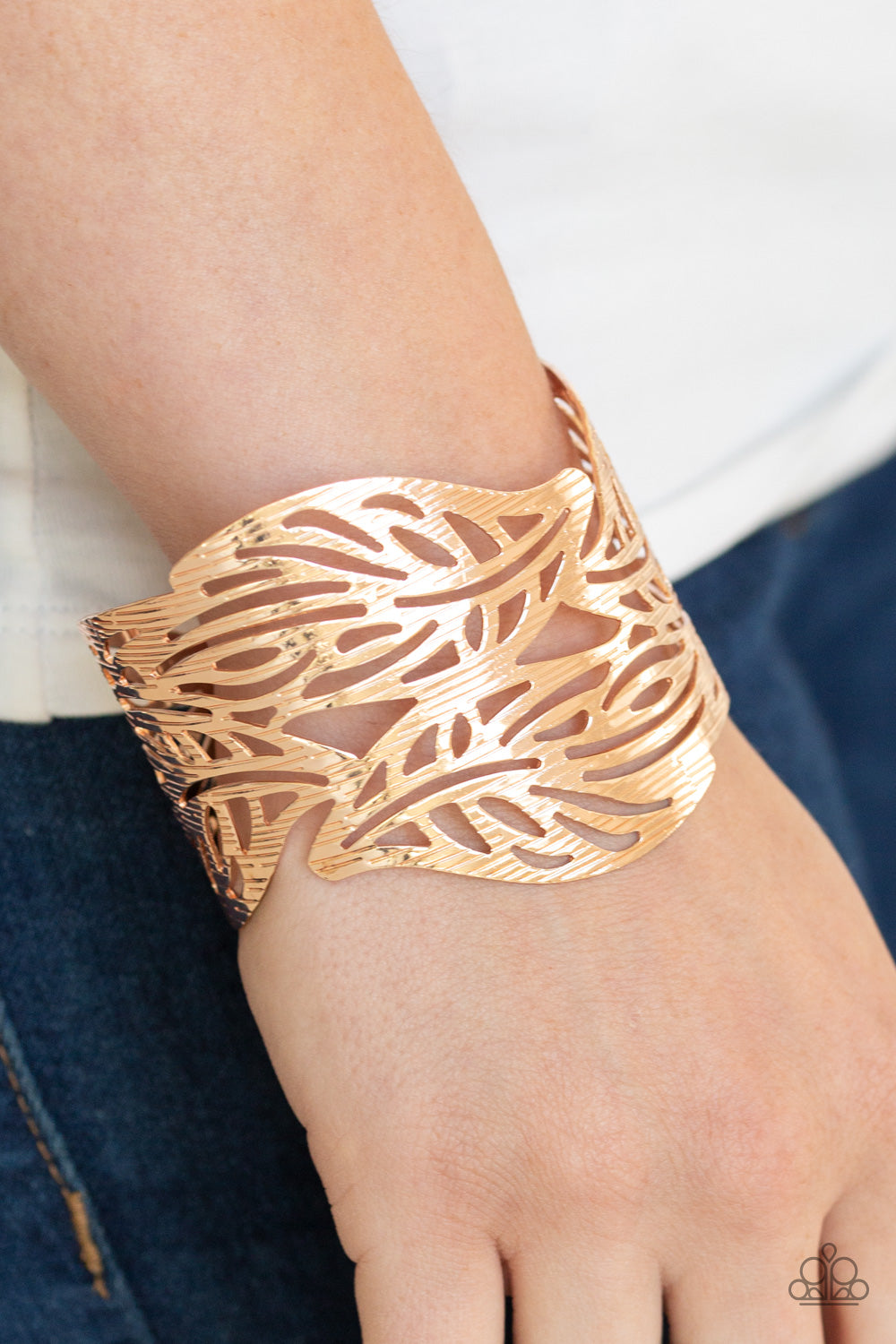 Paparazzi Leafy Lei Rose Gold Cuff Bracelet
