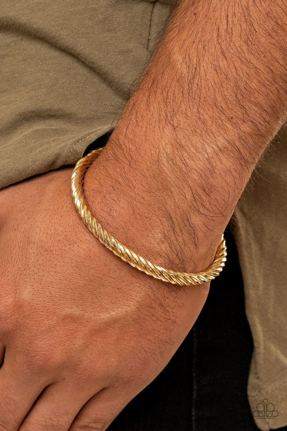 Paparazzi Mach Speed Gold Men's Cuff Bracelet