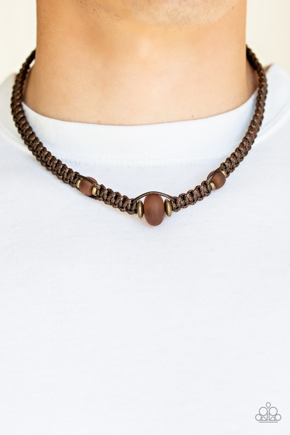 Paparazzi Maui Beach Brown Men's Short Necklace - P2MN-URBN-004XX