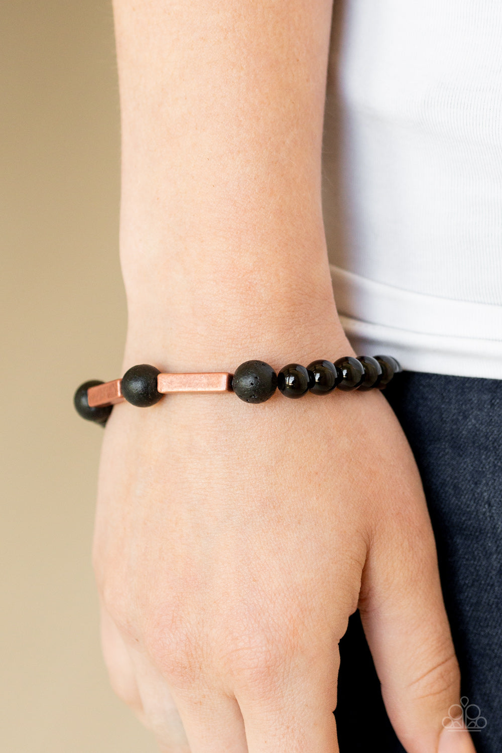 Paparazzi Metro Meditation Copper Stretch Bracelet - P9SE-URCP-029XX
