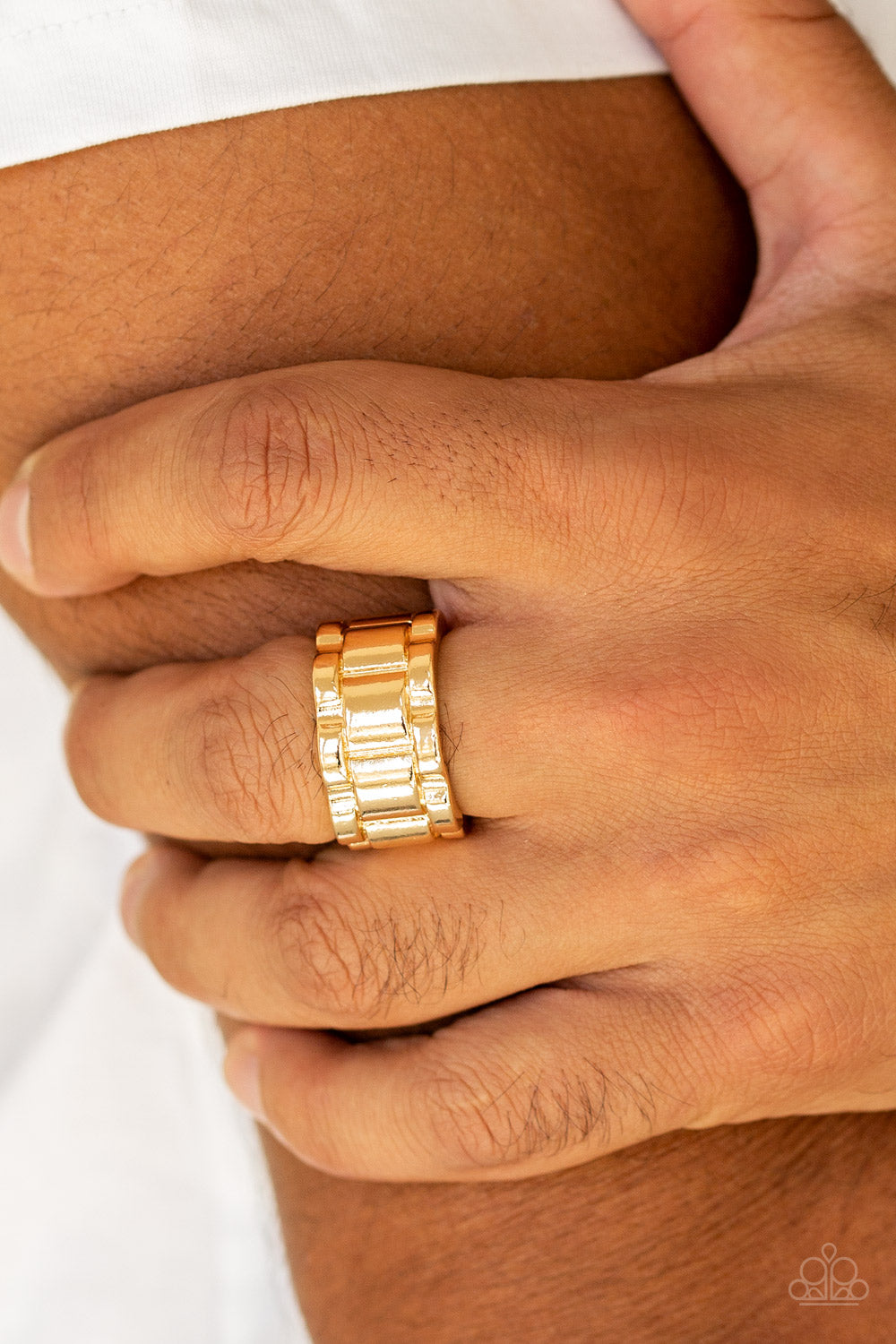Paparazzi Modern Machinery Gold Men's Ring