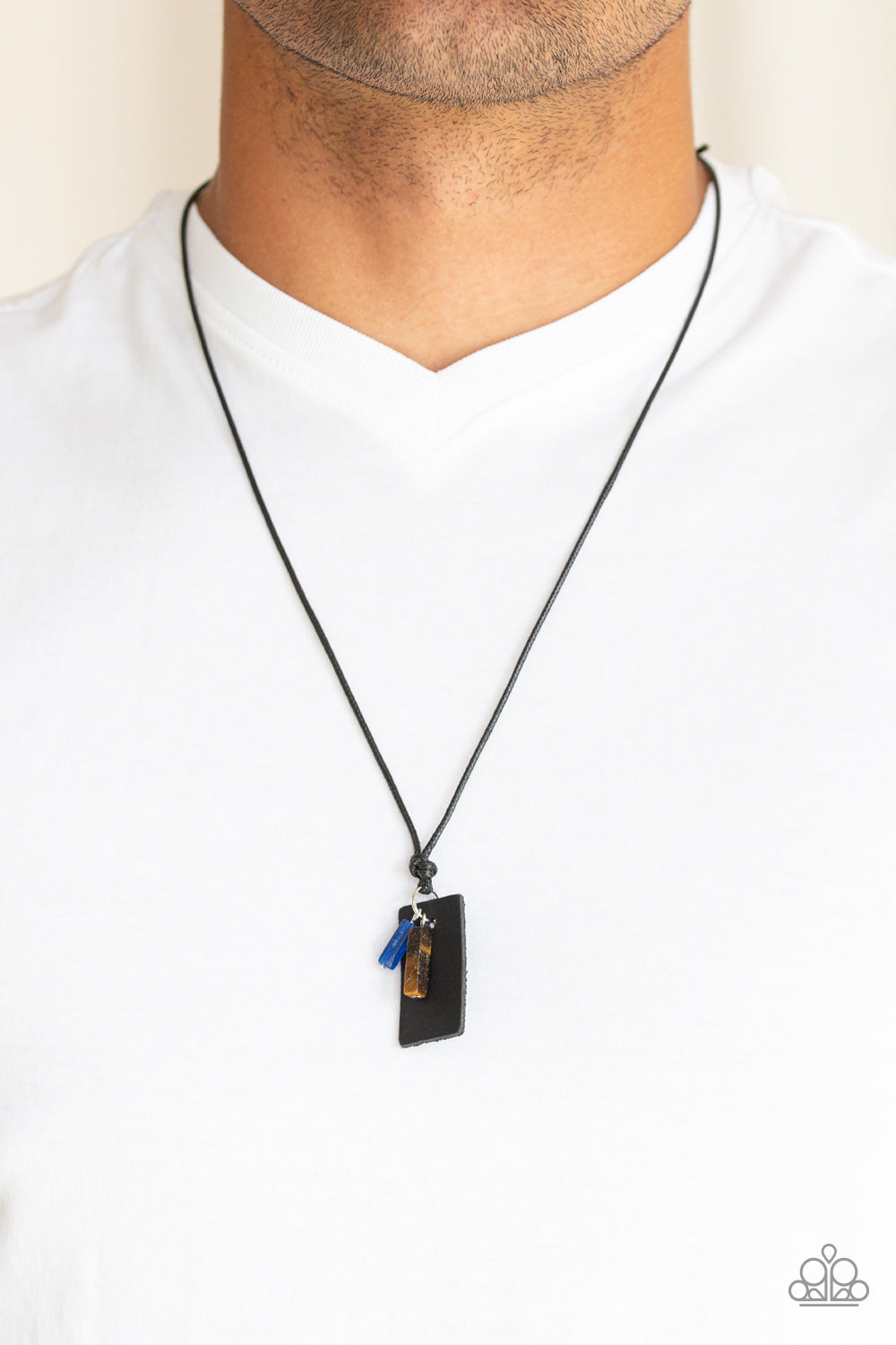 Paparazzi Mountain Scout Black Men's Short Necklace - P2UR-BKXX-151XX