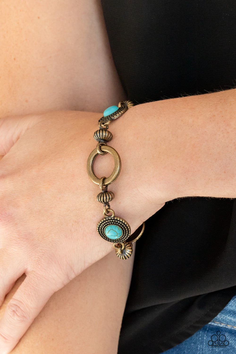 Paparazzi Musical Mountains Brass Stone Clasp Bracelet