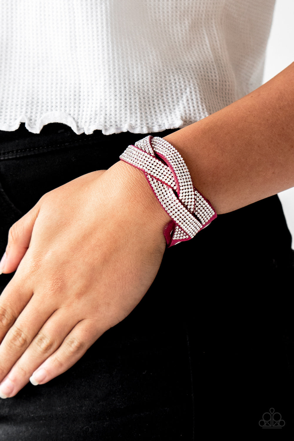 Paparazzi Nice Girls Finish Last Pink Single Wrap Snap Bracelet