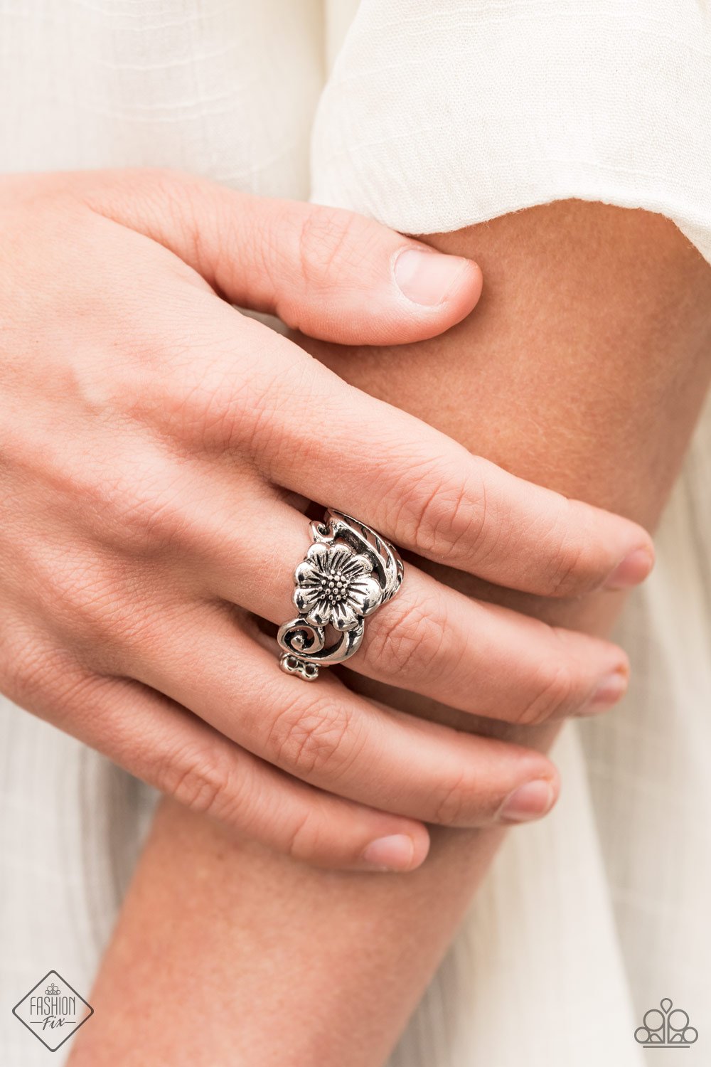 Paparazzi Oceanside Orchard Silver Ring - Fashion Fix Simply Santa Fe May 2021