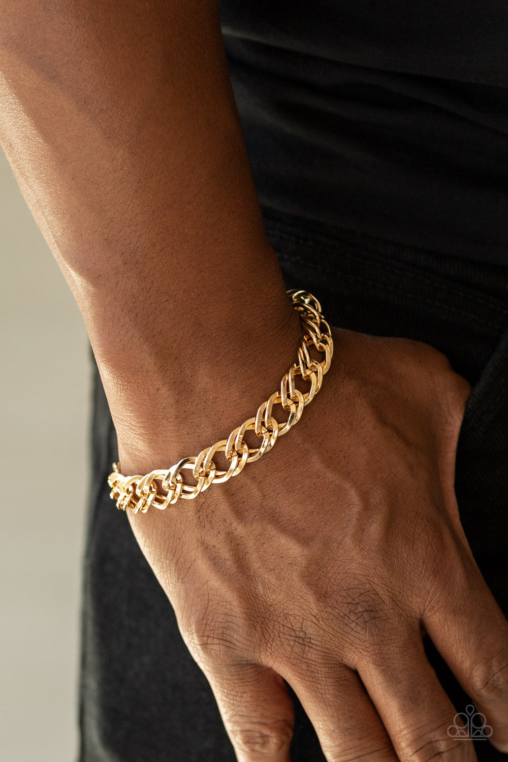 Paparazzi On The Ropes Gold Men's Clasp Bracelet - P9MN-URGD-004XX