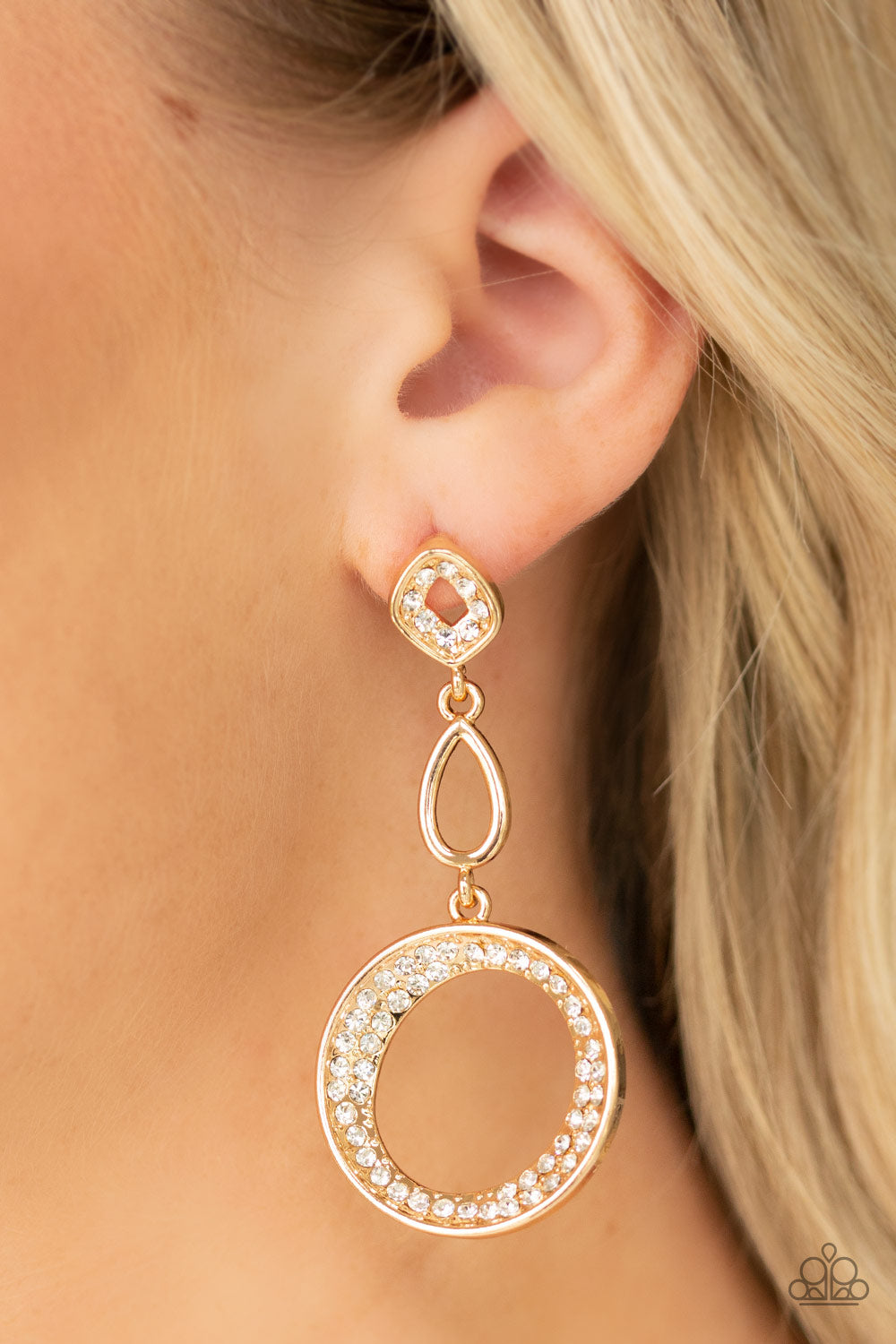 Paparazzi On The Glamour Scene Gold Post Earrings