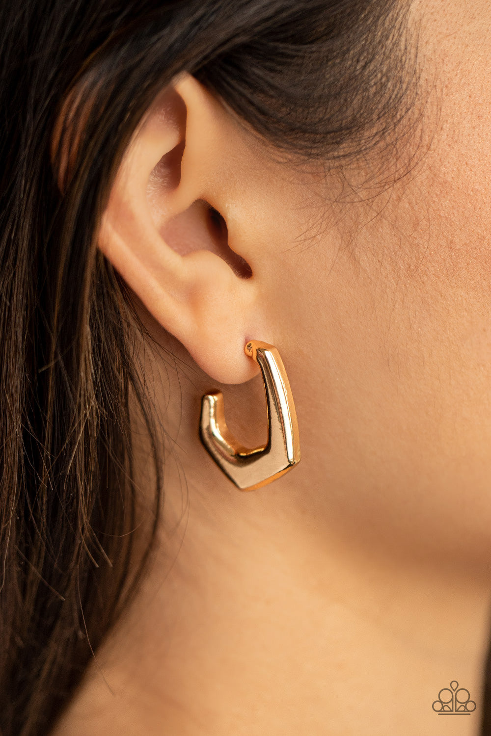 Paparazzi On The Hook Gold Post Hoop Earrings