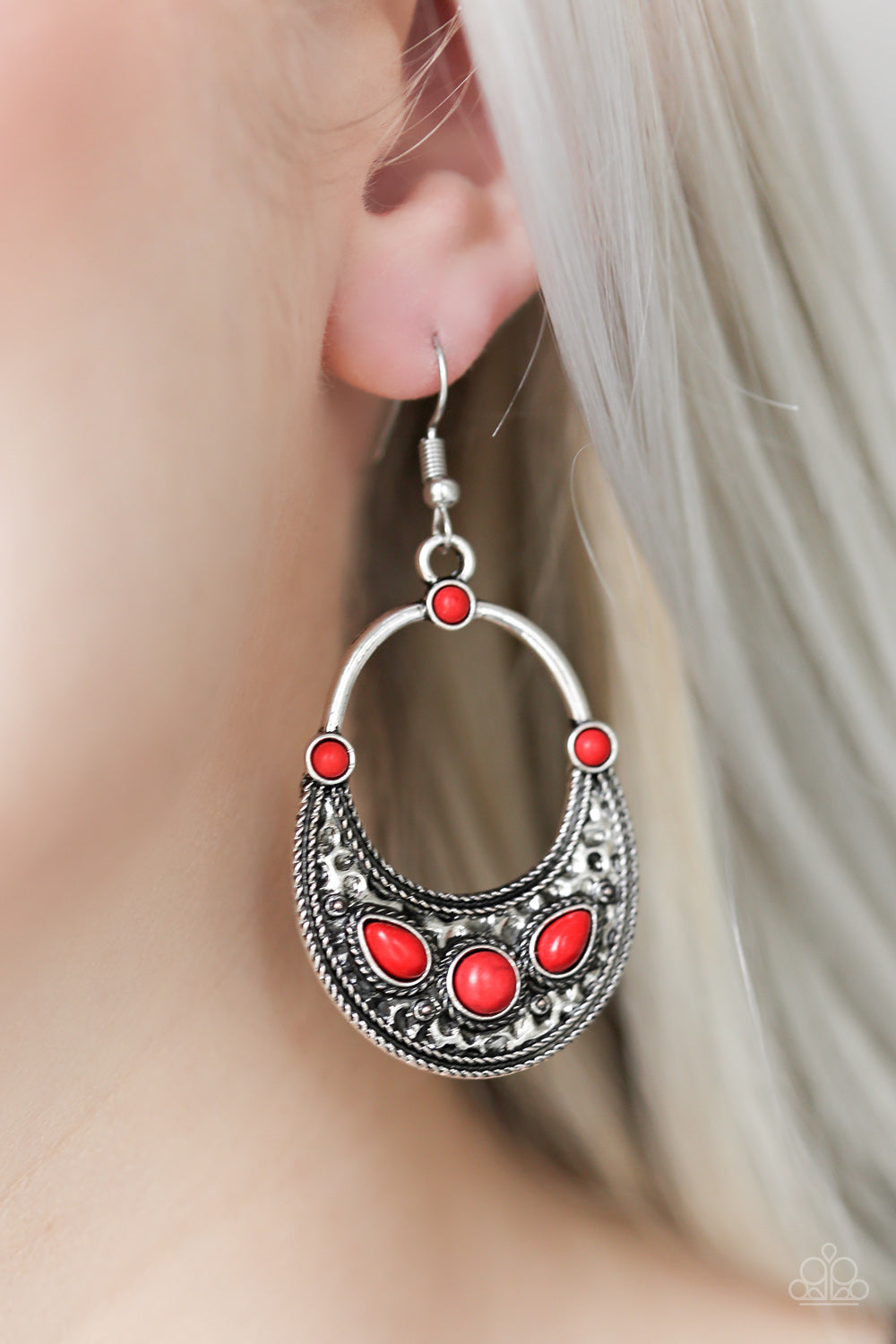 Paparazzi Paleo Paradise Red Fishhook Earrings
