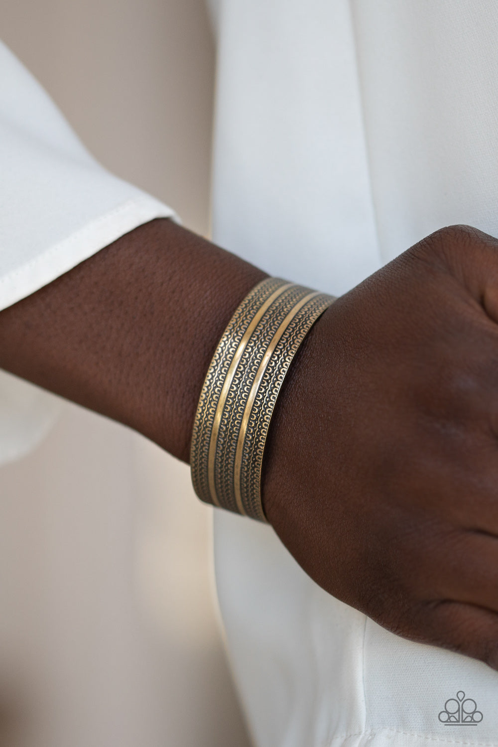 Paparazzi Patterned Plains Brass Cuff Bracelet