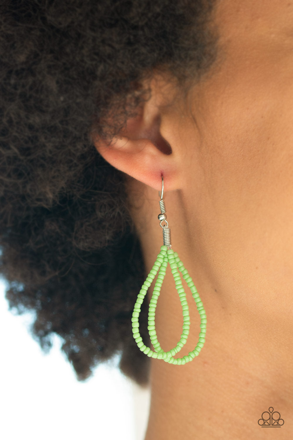 Paparazzi Peacefully Pacific Green Long Seed Bead Necklace