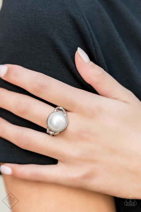 Paparazzi Pearl Powerhouse White Ring - Fashion Fix Fiercely 5th Avenue July 2019