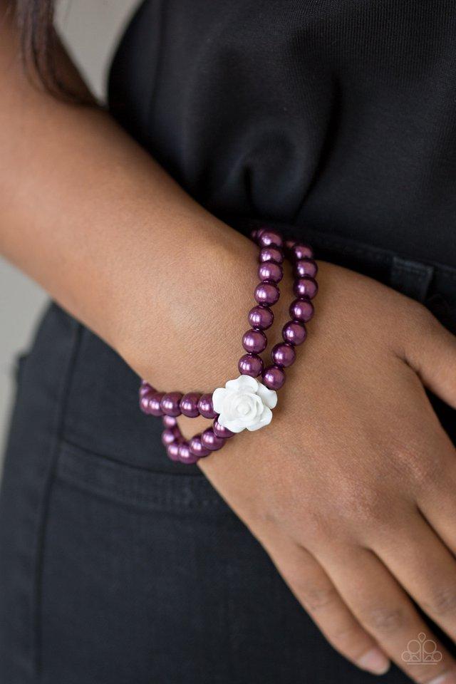 Paparazzi Posh and Posy Purple Stretch Bracelet