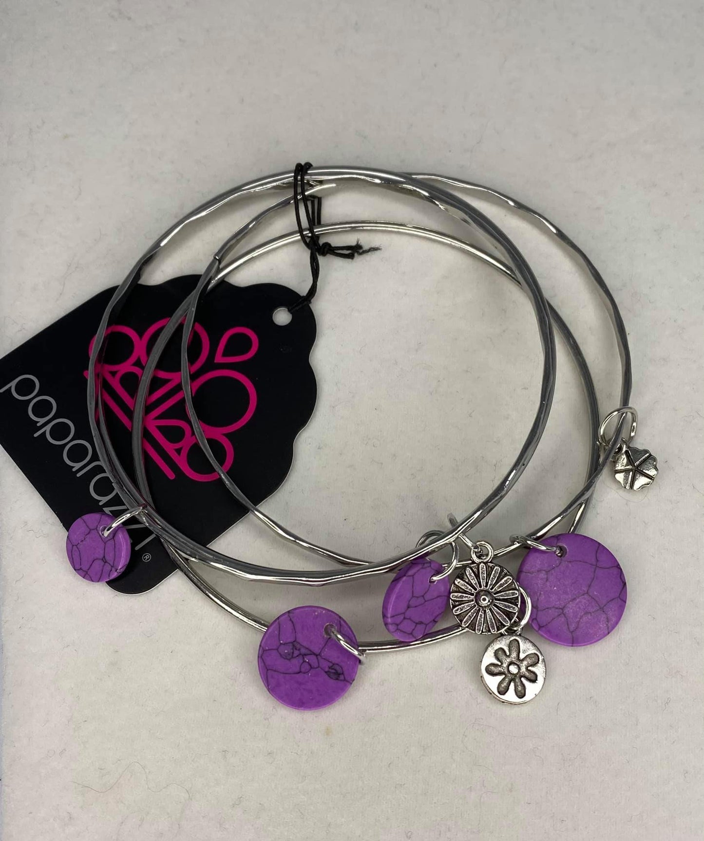 Paparazzi Prairie Plains Purple Stone Bangle Bracelet - Fashion Fix Exclusive December 2020