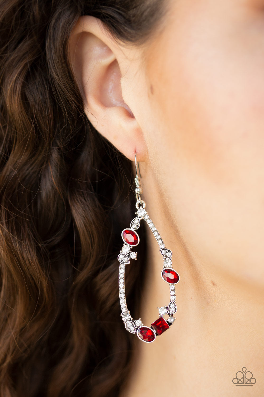 Paparazzi Quite The Collection Red Fishhook Earrings - P5ED-RDXX-040XX