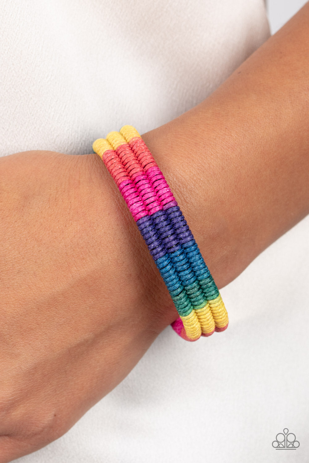 Paparazzi Rainbow Renegade Multi Sliding Knot Bracelet - P9UR-MTXX-236XX