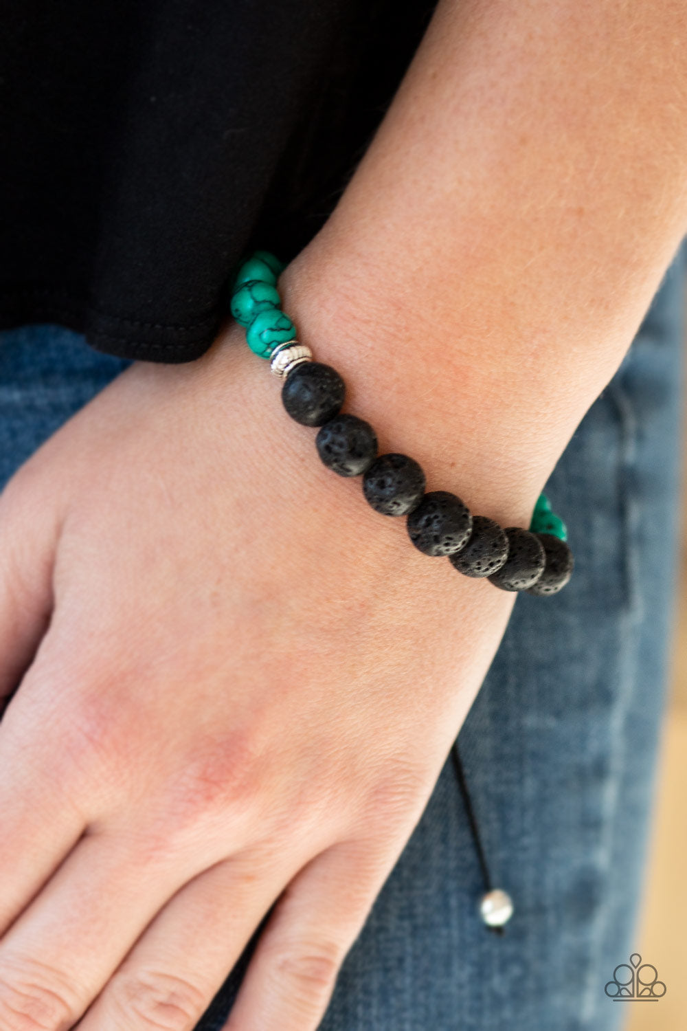 Paparazzi Relaxation Green Sliding Knot Bracelet