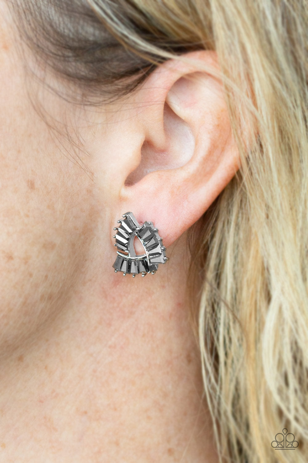 Paparazzi Renegade Shimmer Silver Post Earrings