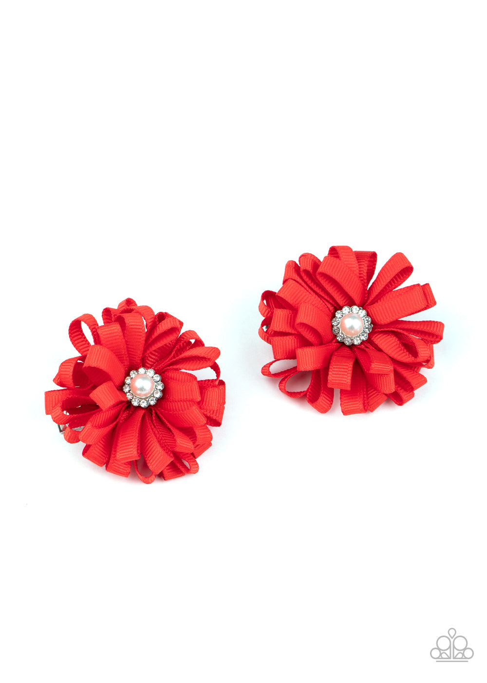 Paparazzi Ribbon Reception Red Hairbow Duo - P7SS-RDXX-077XX
