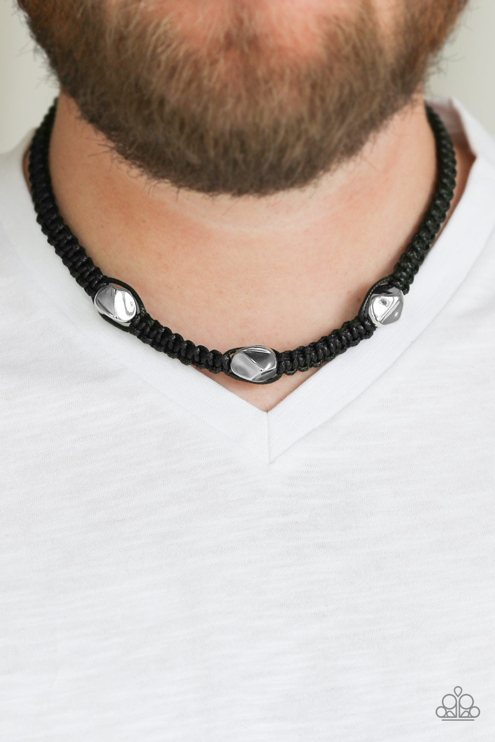 Paparazzi Rider's Block Black Men's Short Necklace - P2MN-URBK-014XX