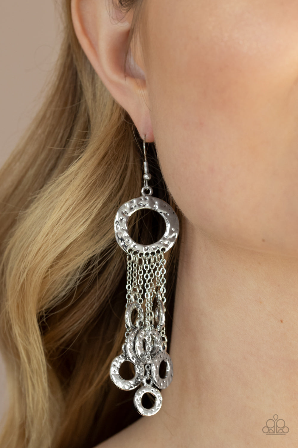 Paparazzi Right Under Your NOISE Silver Fishhook Earrings