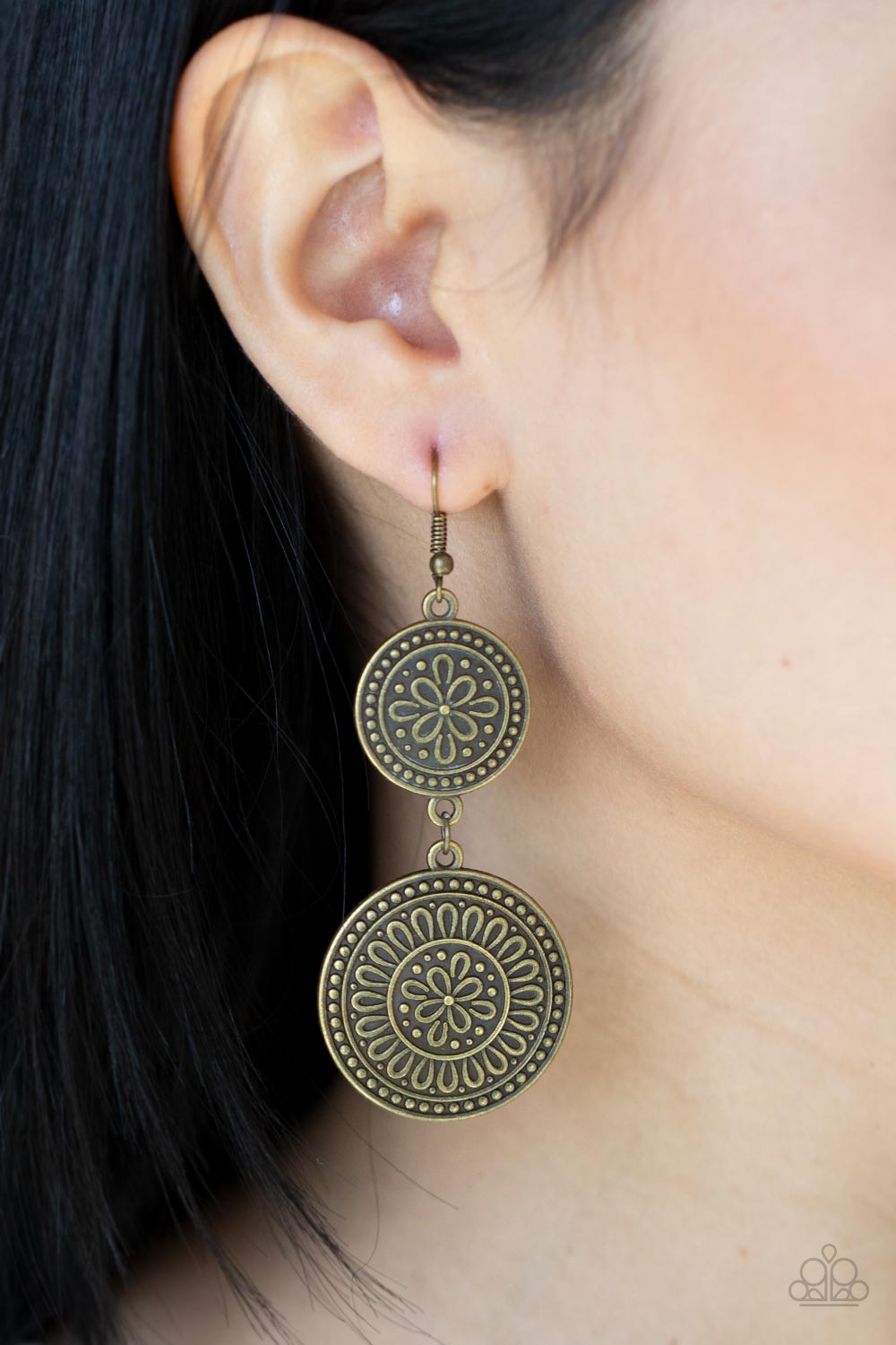 Paparazzi Road Trip Paradise Brass Fishhook Earrings - P5ST-BRXX-015XX