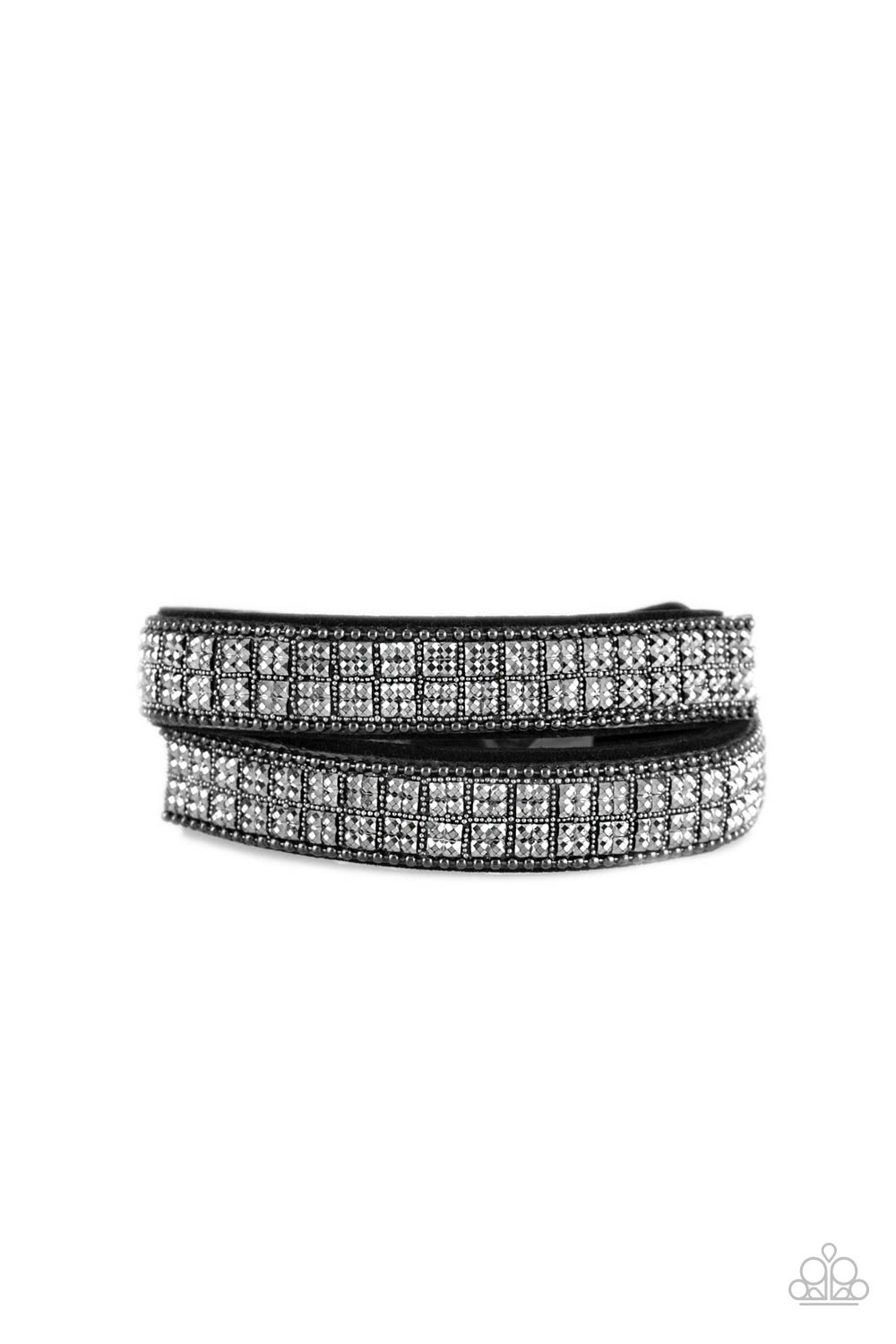 Rhinestone Double Wrap Snap Bracelet