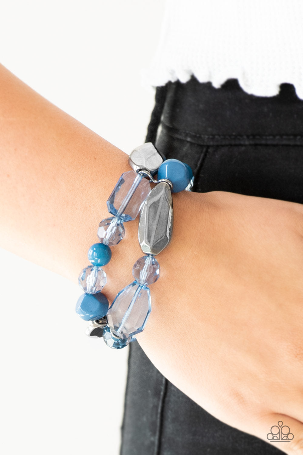 Paparazzi Rockin' Rock Candy Blue Stretch Bracelet - P9WH-BLXX-169XX