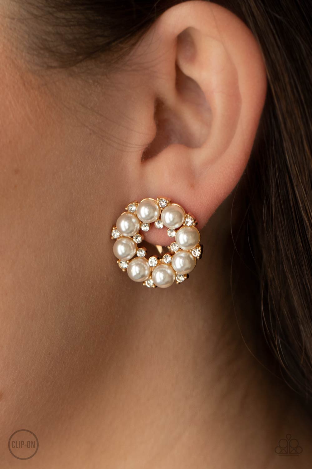Paparazzi Roundabout Ritz Gold Clip-On Earrings