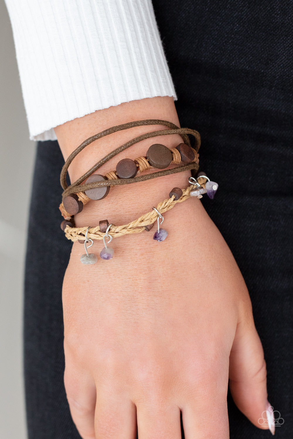 Paparazzi Run The Rapids Purple Sliding Knot Bracelet
