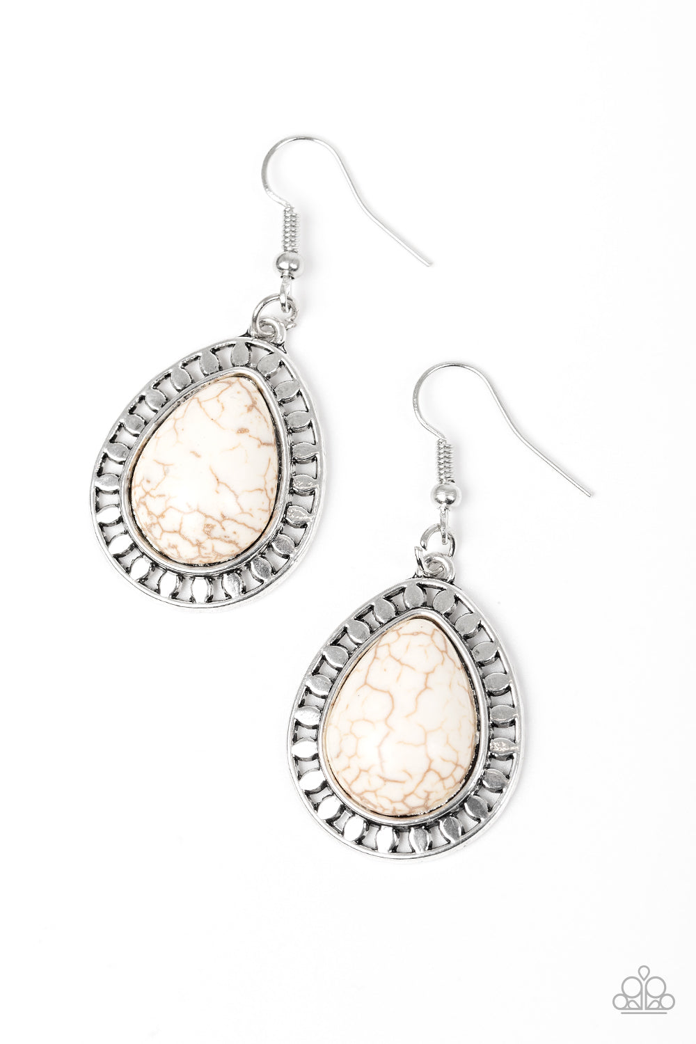 Paparazzi white crackle deals earrings