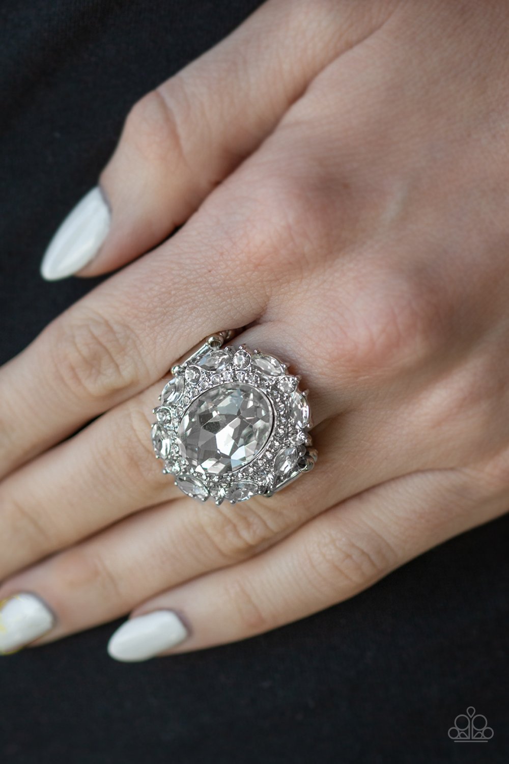 Paparazzi Show Glam White Ring