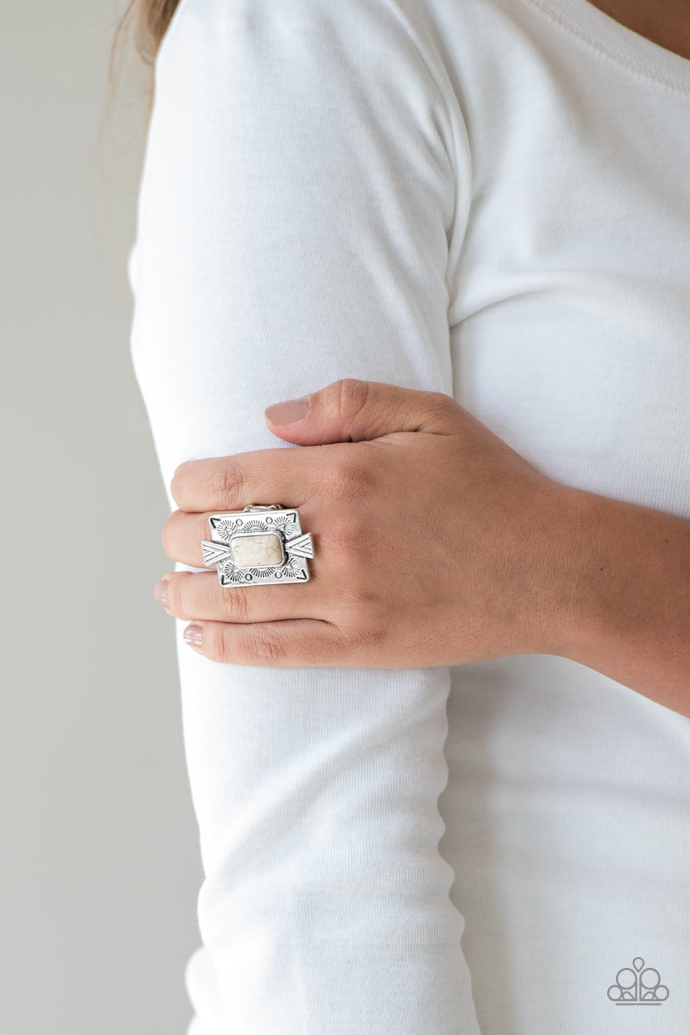 Paparazzi Stone Cold Couture White Stone Ring