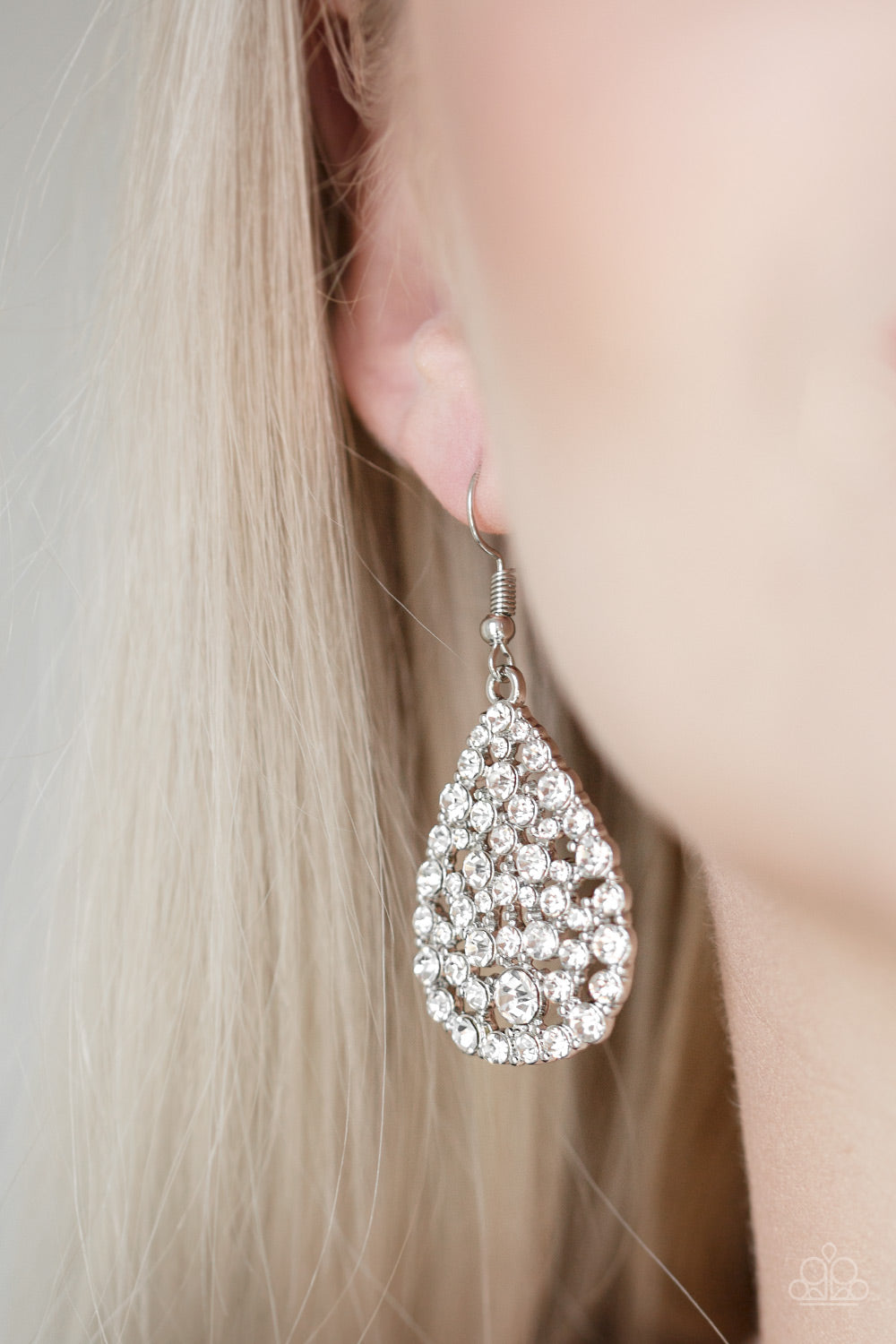 Paparazzi Sparkle Brighter White Fishhook Earrings
