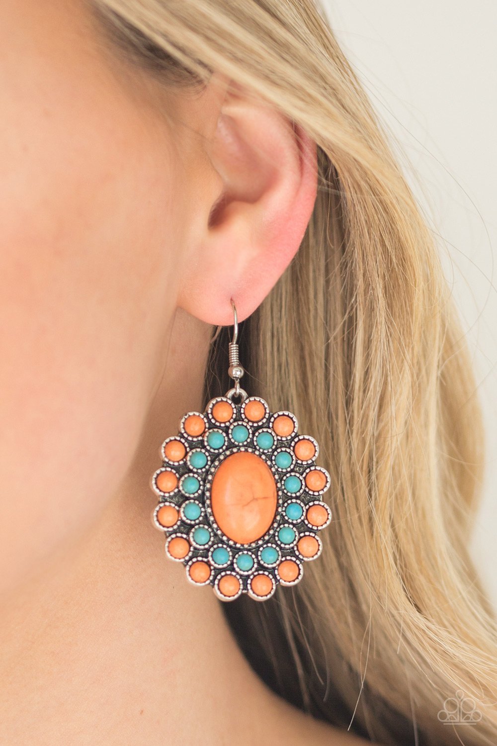 Paparazzi Stone Solstice Orange Fishhook Earrings