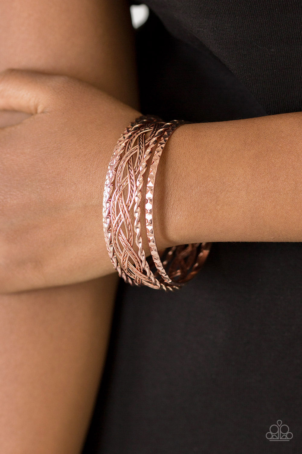 Paparazzi Straight Street Rose Gold Bangle Bracelet