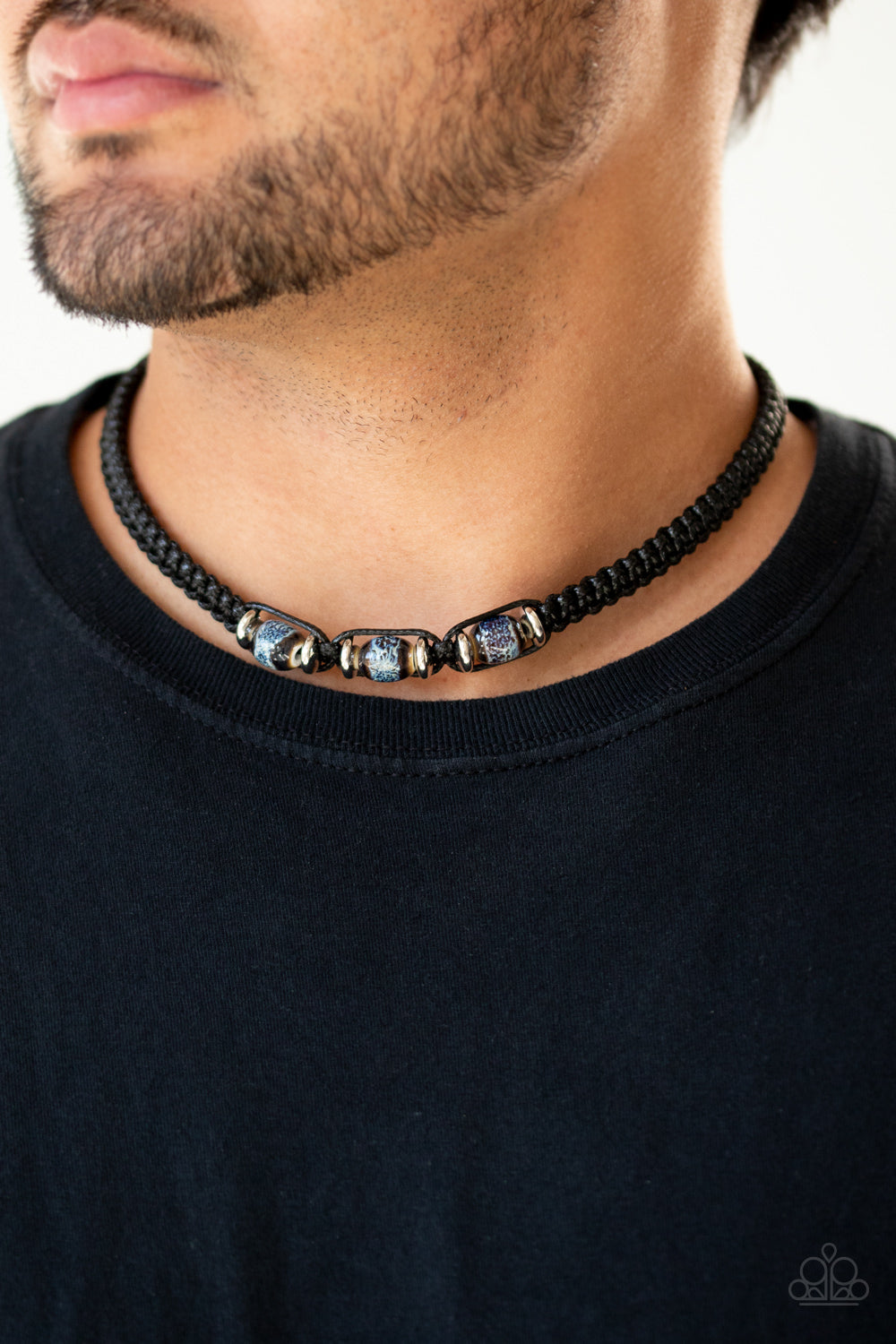 Paparazzi Surfer's Paradise Black Men's Short Necklace - P2UR-BKXX-164XX