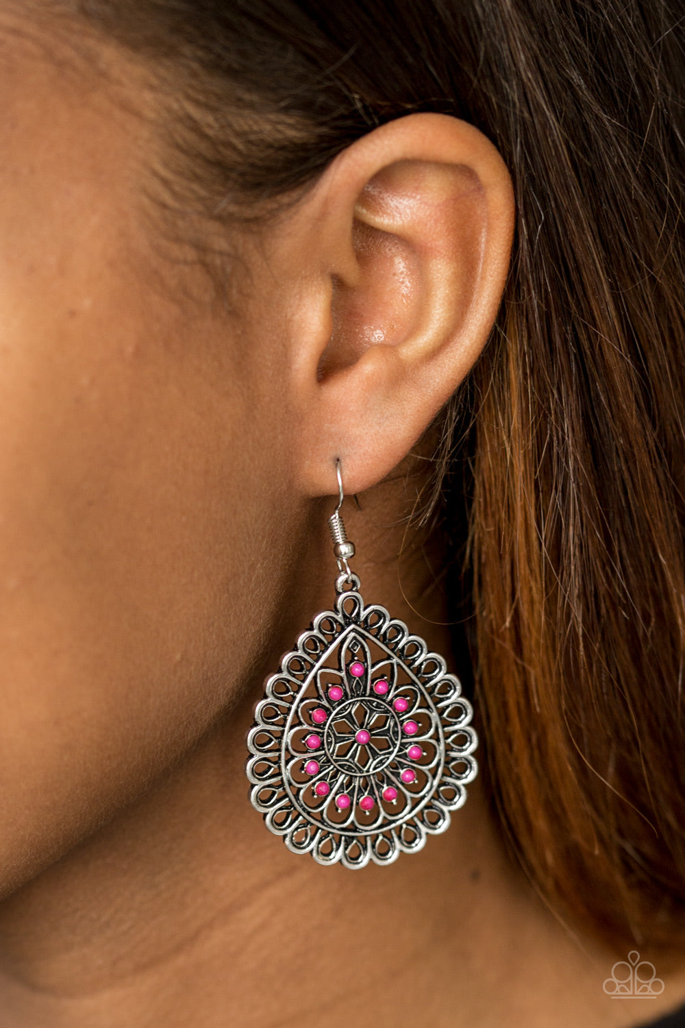 Paparazzi Sweet As Spring Pink Fishhook Earrings - P5WH-PKXX-135XX