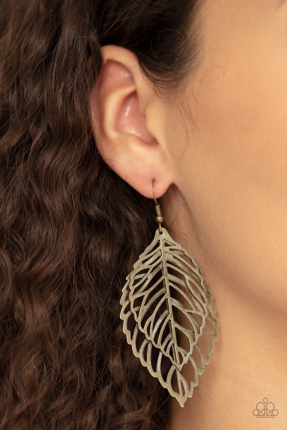 Paparazzi Take It Or Leaf It Brass Fishhook Earrings