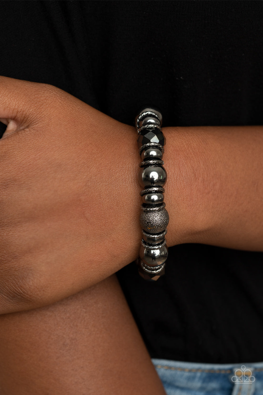 Paparazzi Take Your Best Shot Black Stretch Bracelet