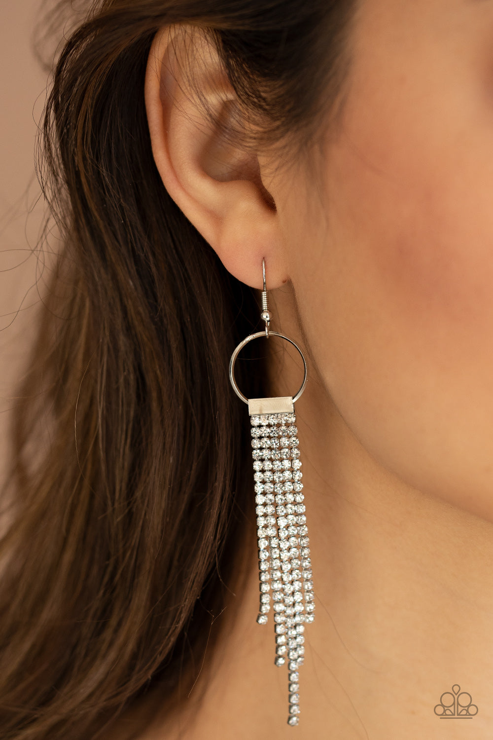 Paparazzi Tapered Twinkle White Fishhook Earrings
