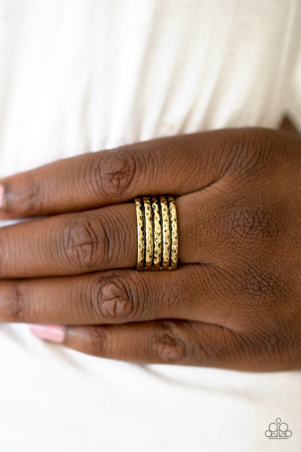 Paparazzi Texture Timbre Brass Ring