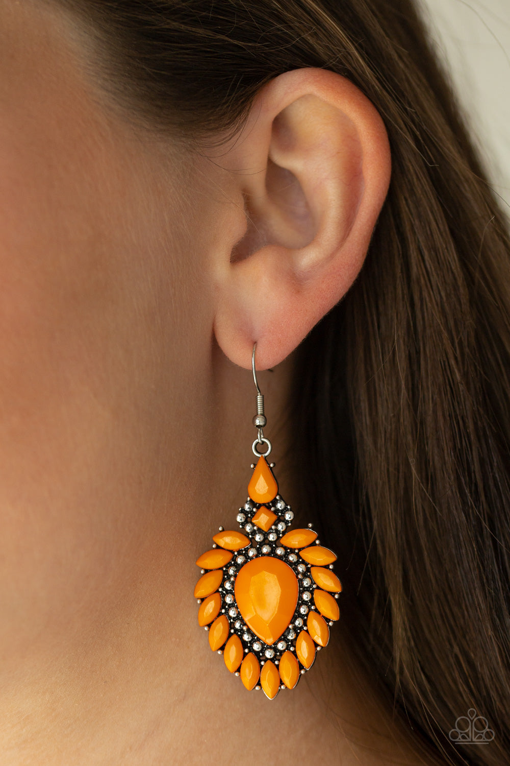 Paparazzi The Lioness Den Orange Fishhook Earrings