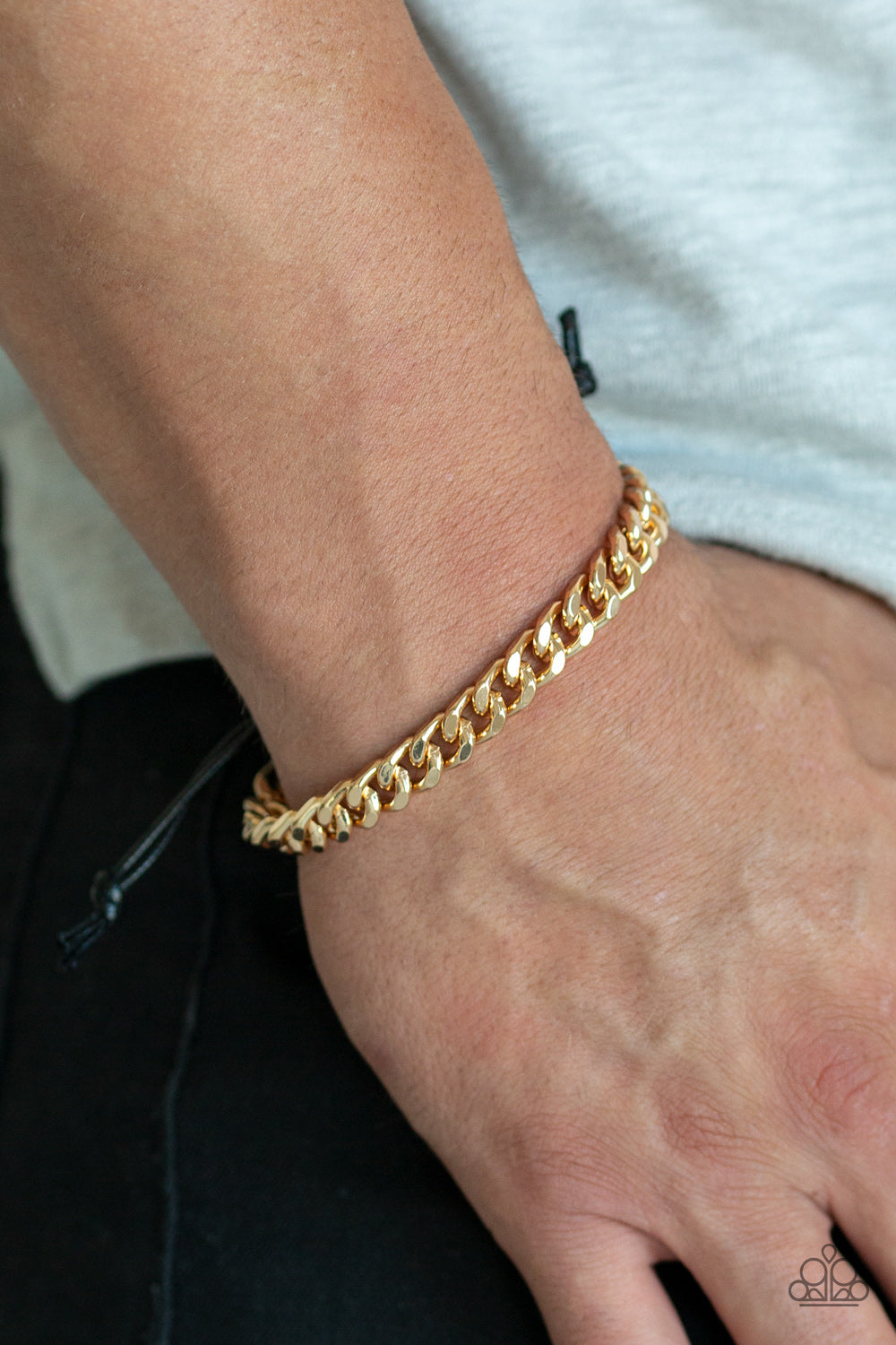 Paparazzi Throwdown Gold Men's Sliding Knot Bracelet - P9MN-URGD-003XX
