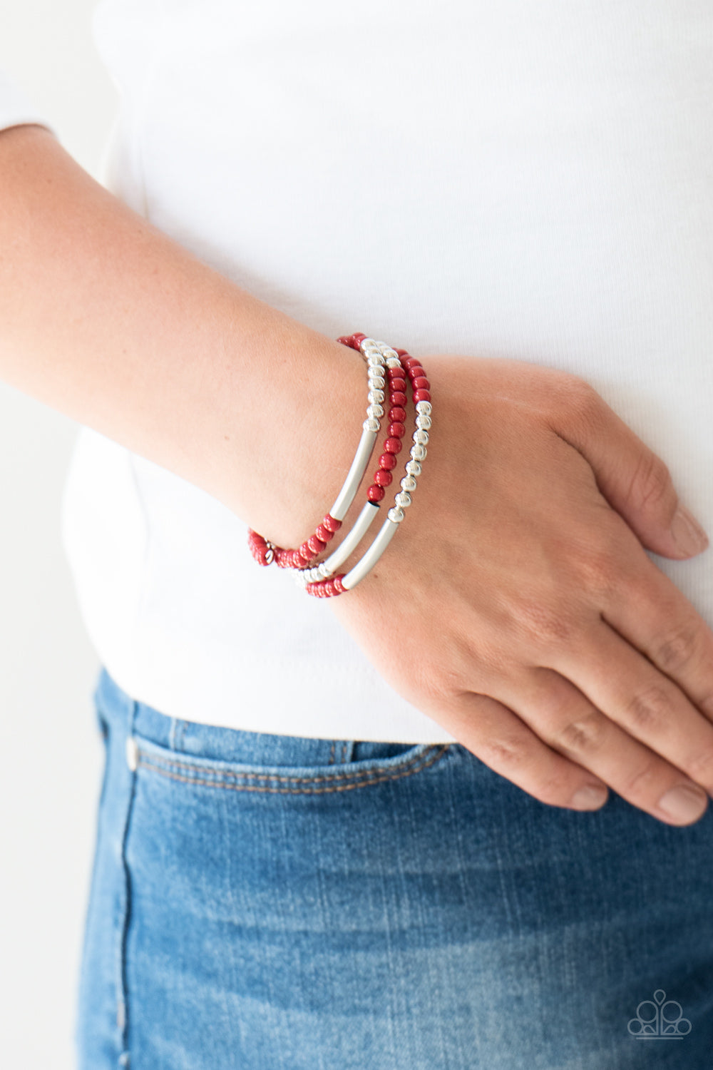 Paparazzi Tourist Trap Red Coil Bracelet