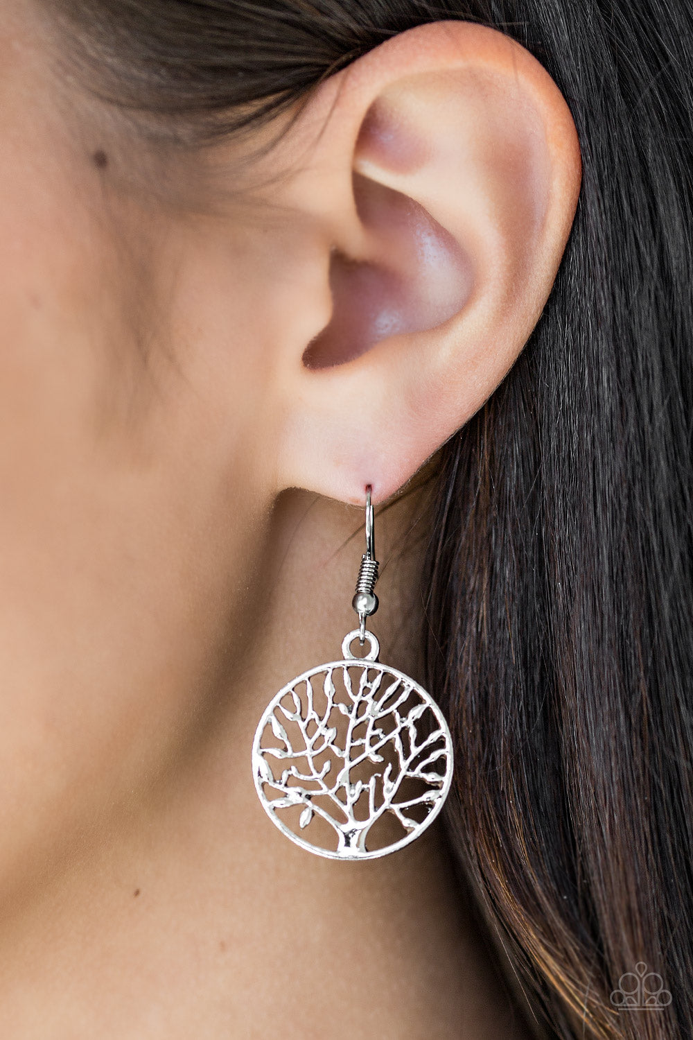 Paparazzi TREE Ring Circus Silver Fishhook Earrings