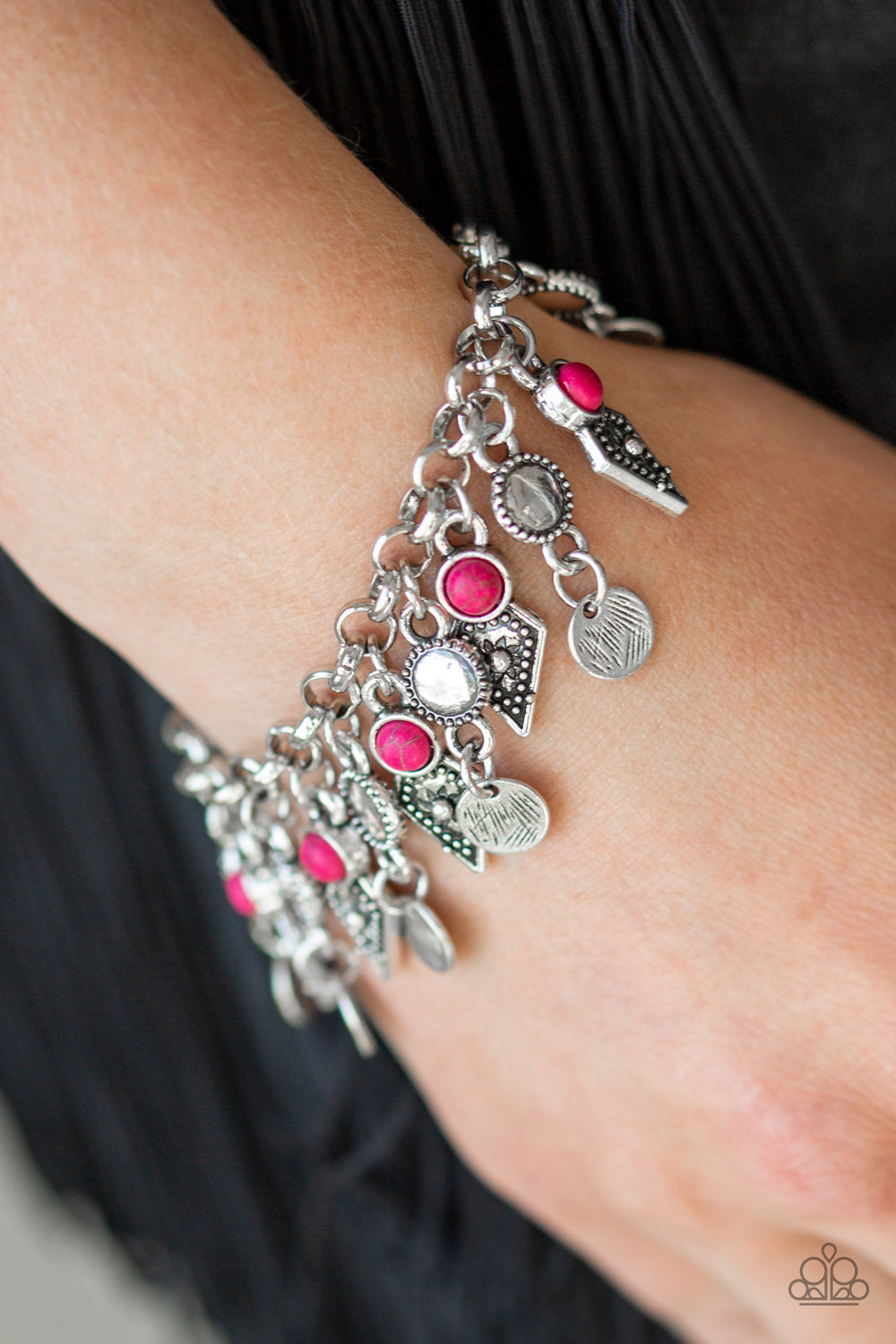 Paparazzi Triassic Trade Route Pink Clasp Bracelet