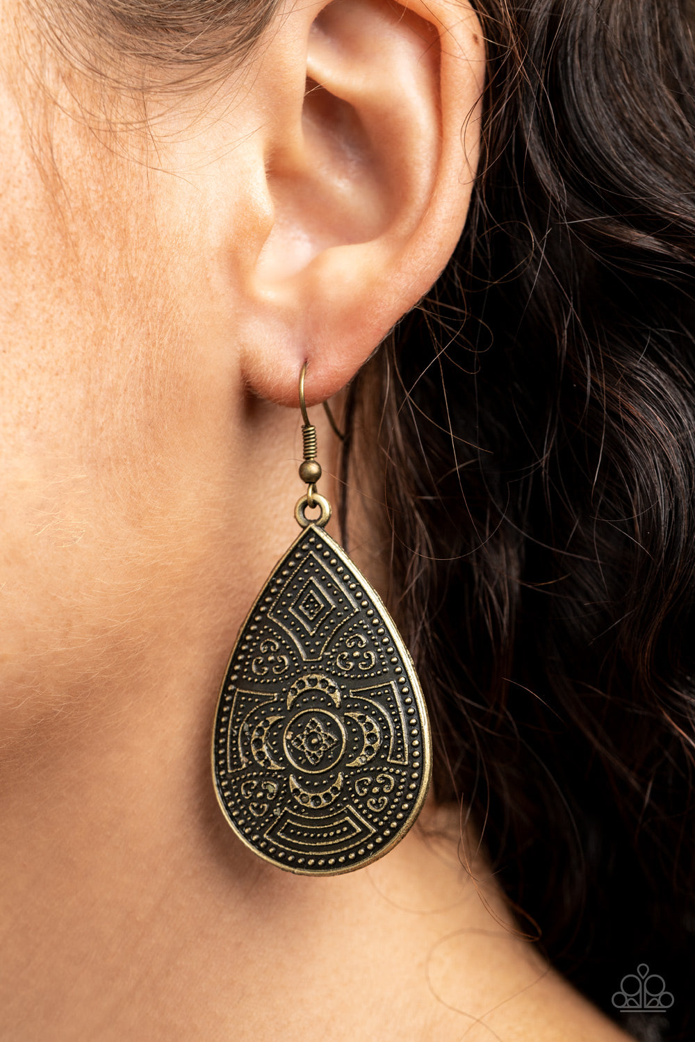 Paparazzi Tribal Takeover Brass Fishhook Earrings