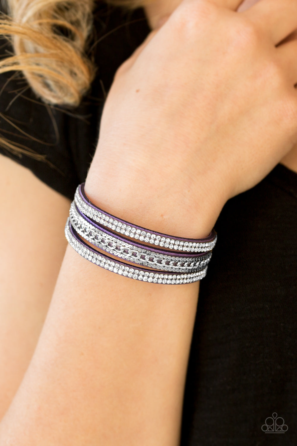 Paparazzi Unstoppable Purple Single Wrap Snap Bracelet - P9DI-URPR-022XX