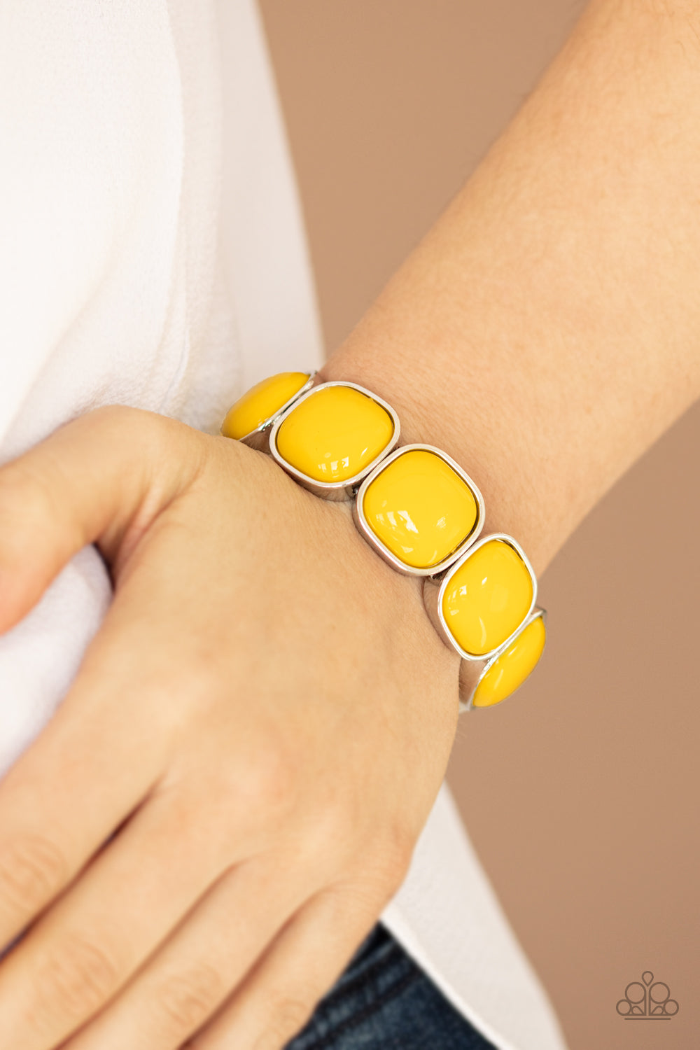 Paparazzi Vivacious Volume Yellow Stretch Bracelet